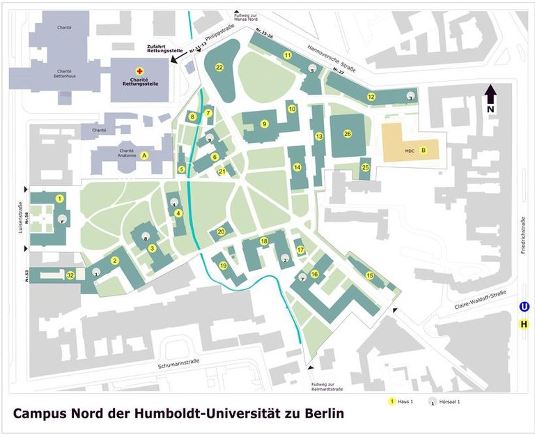 Campus Nord, Häuser und Hörsäle