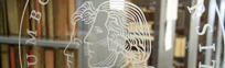 Detail HU-Logo im Grimmzentrum, 204x62